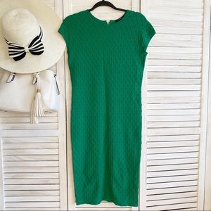 Pink Tartan Green Honeycomb Embroidered Dress - S/P